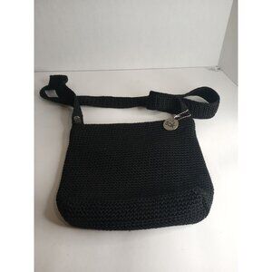 The Sak Black Crochet Shoulder Bag Small Single Shoulder Strap
